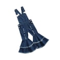 thumbnail image 2 of Hirigin Baby Girls Suspender Ripped Jeans Toddler Strap Denim Flare Pants Overalls Two Layers Ruffle Leggings, 2 of 6