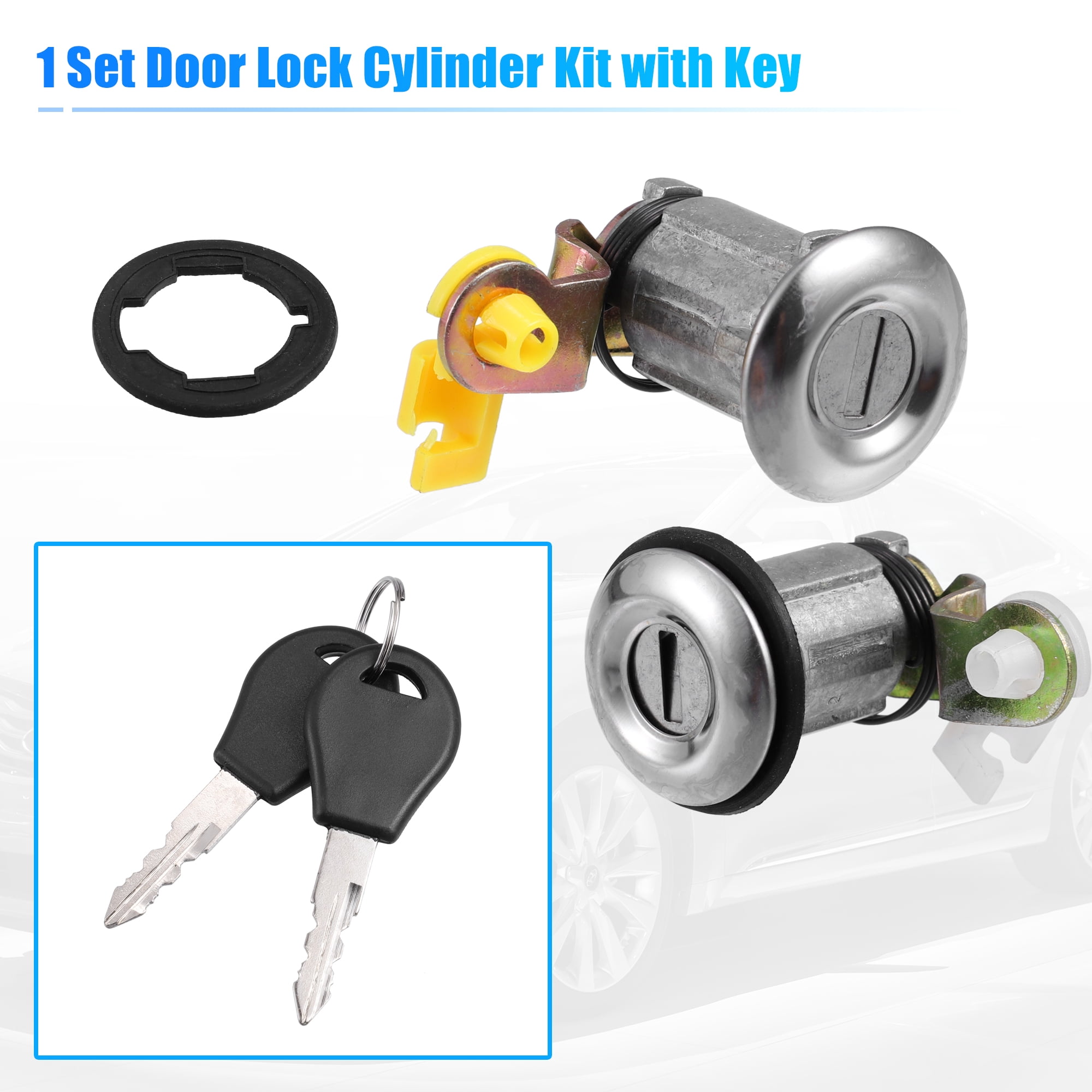 Unique Bargains Left Right Door Lock Cylinder 2 Keys for Nissan Pickup D21 1984-1998