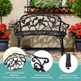 thumbnail image 3 of Tcbosik Vintage Patio Bench in Black, 38.5" Cast Aluminum Outdoor Bench for 2, for Garden, Deck, Front Porch, 3 of 9