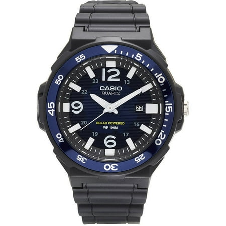 Casio Men's Solar-Powered Analog Watch, Black/Blue