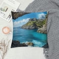 thumbnail image 2 of Orinice Rocky Beach, Cave, Ocean Graphic Decorative Pillow Cover for Home Couch Living Room Bed Sofa 12x12in, 2 of 5