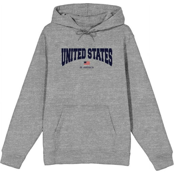 Americana United States of America Flag Adult Heather Gray Long Sleeve Hoodie-XXL