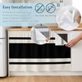 thumbnail image 5 of Black Vintage Cabinet Curtain 32"Wx55"L, Dustproof Pantry Door Curtain with Self Adhesive Tape, Geometric Stripes Simple Lines Tall Storage Cover Privacy Drape for Bathroom Kitchen Laundry Room, 5 of 9