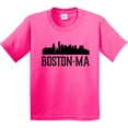 thumbnail image 3 of Inktastic Boston Massachusetts Skyline City Silhouette Youth T-Shirt, 3 of 5