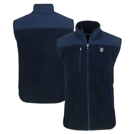 Men s Cutter & Buck Navy Detroit Tigers Big & Tall Cascade Eco Sherpa Fleece Full-Zip Vest