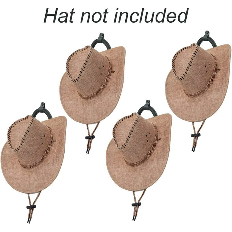 Cowboy Hat Rack for Wall Hat Holder Organizer Western Hat Hanger Hooks Cap  Wall Mount Storage (4) 