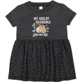 thumbnail image 3 of Inktastic My Great Grandma Loves Me with Sloth and Hearts Girls Baby Dress, 3 of 5