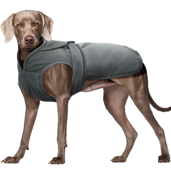 Abrigo de invierno para perros Kuoser Canvas, cálido, reflectante, gris