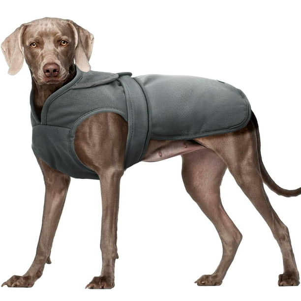 Abrigo de invierno para perros Kuoser Canvas, cálido, reflectante, gris