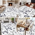 thumbnail image 5 of Area Rug for Living Room, Grey Black Botanical Non-Slip Indoor Large Carpet for Bedroom/Dining Room, Watercolor Spring Floral Summer Leaf Washable Low-Profile Rectangle Floor Runner Rugs - 5 x 8 Ft, 5 of 8
