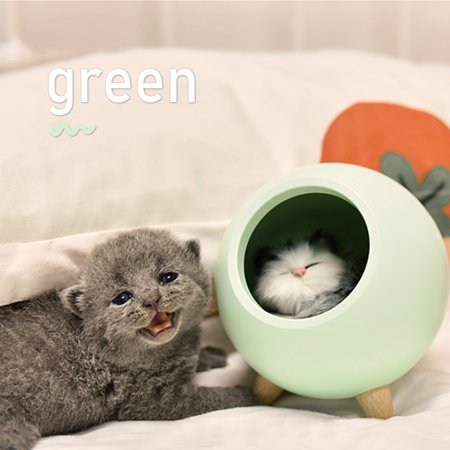 

Uncosinb Catoon Cat Bed Night Light USB Charging Touch Atmosphere Light for Bedroom Green