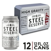 Steel Reserve High Gravity Beer, 12 Pack, 12 fl oz Aluminum Cans, 8.1% ABV, Domestic Lager