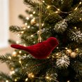 thumbnail image 4 of Leodye 1PCS Flocked Bird Shaped Christmas Hanging Ornaments, Delicate Lightweight Pendant for Xmas Tree Home Holiday Scene Decor -4.53IN, 4 of 6
