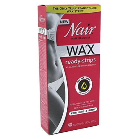 Nair Hair Remover Wax Ready- Strips 40 Count (Best Drugstore Wax For Legs)