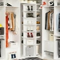 thumbnail image 4 of Rotating Shoe Rack Tower, 7-Tier Spinning Shoe Rack, Free Standing 360 °   Revolving Shoe Organizer, High Bottom Design Shoe Tower Spinning Storage Lazy Susany, Fits 28 Pairs of Shoes (7-Tier White), 4 of 12