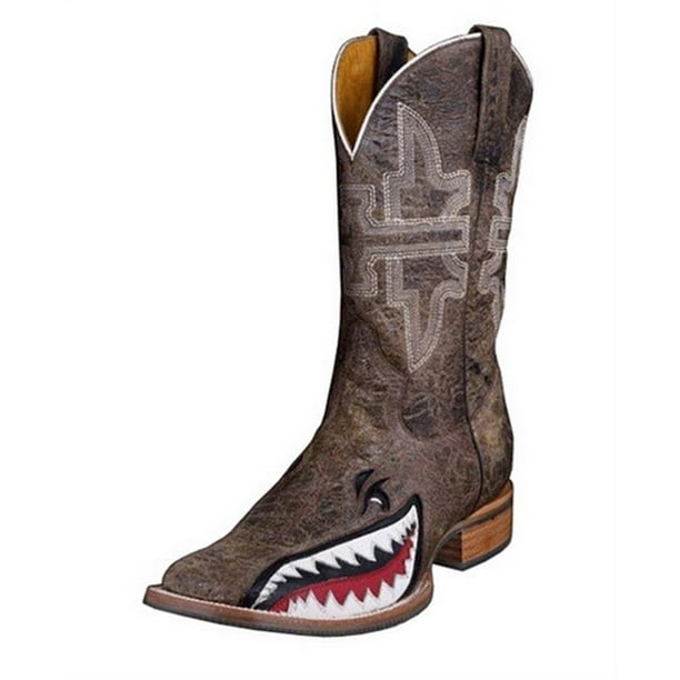Tin Haul Tin Haul Western Boots Mens Gnarly Shark Brown 140200007
