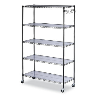 Alera®5-Shelf Wire Shelving Kit with Casters and Shelf Liners, 36w