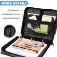 thumbnail image 5 of Zipper Binder with Shoulder Strap 2 inch 3 Ring Waterproof File Folder Organizer Bag 500 Sheet Unicorn Made Of White Dots, 5 of 8