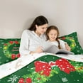 thumbnail image 5 of jejeloiu Merry Christmas Bell Queen Comforter Set,Red Bowtie Bowknot Bedding Sets,White Snowflake Bedding Comforter Set For Girls,Super Cozy Room Decoration Reversible,3pcs, 5 of 8