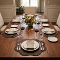 thumbnail image 2 of Unique Bargains Set of 6 Faux Leather Placemats for Kitchen Table Decor Brown 15"x15", 2 of 7