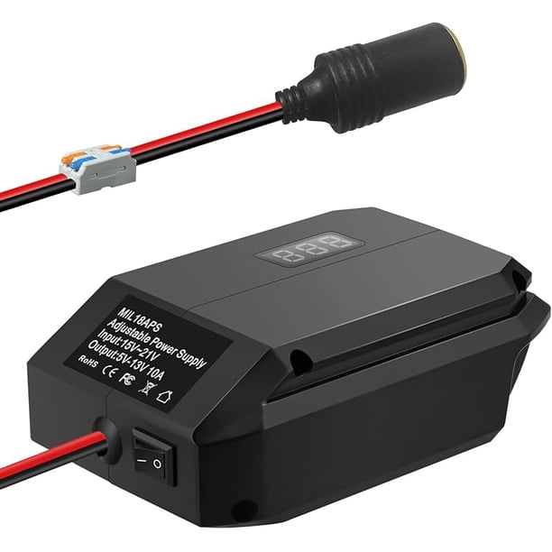18V/20V to 12V Step-Down Converter for Milwaukee Makita Dewalt Bosch  Einhell 18V Battery, Battery Adapter, Cigarette Lighter Adapter,Power Wheel  Adapter for All Car Appliances Car Refrigerator Use