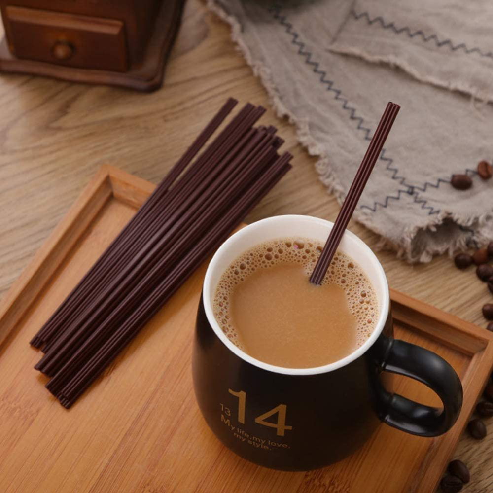 100 Pieces Two Holes Coffee Stirrer Straw 2-in-1 Disposable Plastic Coffee Stir Sticks Coffee Stirrer Straw for Coffee Bars Office Restaurants Home Indoor Outdoor