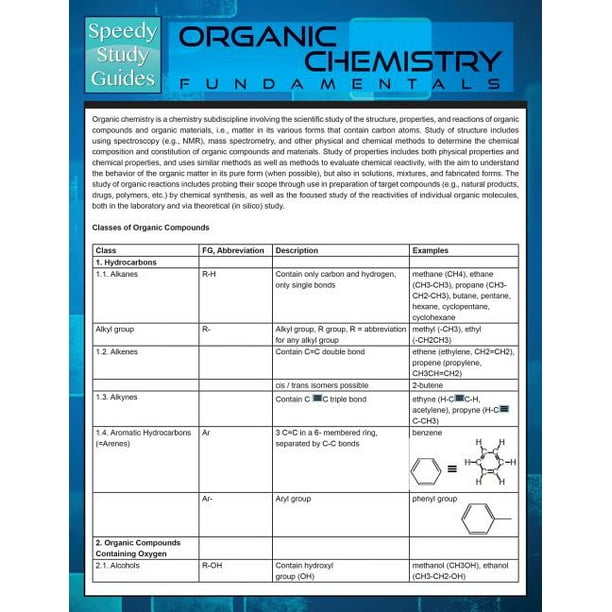 Organic Chemistry Fundamentals (Speedy Study Guide)