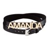 Personalized Women's Sterling Silver or Gold over Silver Uppercase Name Leather Wrap Bracelet And Choker, 14.75"