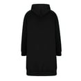 thumbnail image 5 of Longline Zip-Up Hooded Sweatshirt for Women–Soft Tunic Hoodie,Perfect for Casual Wear Cozy Zip-Up Hoodie for Women,Longline Tunic Sweatshirt with Hood,Stylish&Warm Loungewear,Black M, 5 of 5