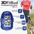 thumbnail image 6 of 3DFitBud Simple Step Counter Walking 3D Pedometer from 3DActive with Clip & Lanyard - A420S - Royal Blue, 6 of 7