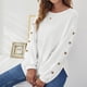 thumbnail image 5 of Camisetas de manga larga para mujer, estilo informal, holgadas, de otoño (blanco), 5 of 5
