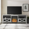 thumbnail image 3 of Meuble TV avec Cheminée Style Ferme Rustique 70 Pouces en Gris Pierre, 3 of 9