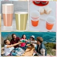 thumbnail image 3 of Trimming Shop 8pcs Disposable Paper Cups, 12oz (355ml) Shiny Foil Metallic Rose Gold Drinking Paper Cups Party Tableware, 3 of 7