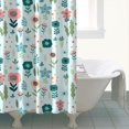 thumbnail image 4 of Pioneer Flower Floral Print Pattern Shower Curtain 84"x72" ,Bathroom Decorative Shower Curtains Set with 12 Hooks,Modern Waterproof Washable Shower Curtain, 4 of 6