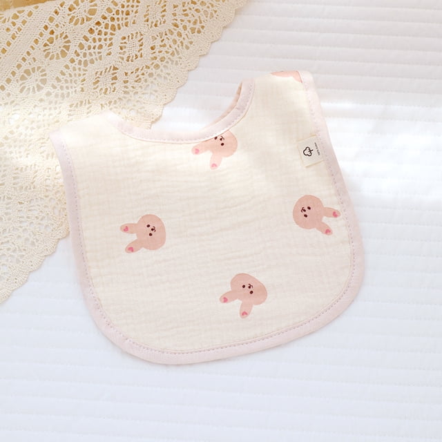 Babero en forma de U de gasa de algodón de seis capas, toalla para la saliva de los niños, babero para comer para bebés, toalla de leche antiescupir para bebés, babero con hebilla en la espalda