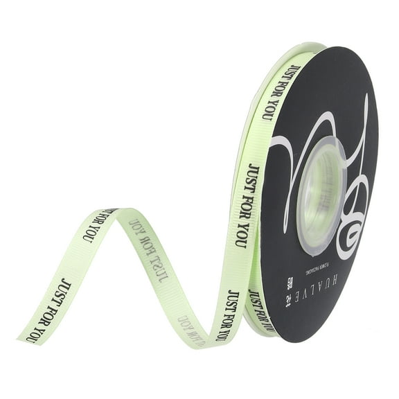 3/8 Inch 50 Yard Personalized Satin Ribbon Pastel Green Grosgrain Ribbon for Gift Wrapping, Printed Just for You