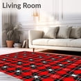 thumbnail image 2 of ODIKA 5'x7' Machine Washable Non-Slip Area Rug, Tartan Inspired Festive Floor with Scottish Highland Motifs High Traffic Rug, Red, 624673, 2 of 7