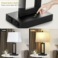 thumbnail image 5 of Table Lamp Set of 2 with USB C+A Ports & AC Outlet, Bedside Lamps, Modern Bedroom Lamps, Silver Lamps for Night Stands Bedroom Living Room,Nightstand Lamp, 5 of 14