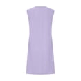 thumbnail image 4 of Meichang Eyelet Dresses for Women O Ring Shoulder Scoop Neck Dresses Solid Sleeveless Mini Dresses Dressy Casual Flowy Beach Dresses Purple S, 4 of 5