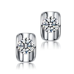 tension set diamond earrings