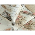 thumbnail image 4 of Ambesonne Cat Quilted Bedspread Set 3 Pcs, Vintage Smiling Blue Eyed Kitty, Queen Size, Ivory Pale Brown Grey, 4 of 5