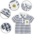 thumbnail image 2 of YTDSCS T-Shirt d'Été pour Garçons, Manches Courtes, Rayé, Col à Revers, Doux, pour 2-12 Ans, 2 of 9