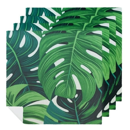 FACANNAP Leaf Guest Napkins Disposable Paper Green Leaves Decorative Napkins for Bathroom Hawaiian Party Tropical Summer Spring Tea Party Bridal Decorative Towels 2 PCS