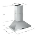 thumbnail image 4 of 48 Inch 1200 CFM Ducted Wall Mount Range Hood in in Stainless Steel, With Remote Control and LED Light, 4 of 10