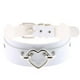 thumbnail image 1 of Qarigey Gargantilla gótica Punk de cuero de imitación de PU, collar corto, Gargantilla con conector en forma de corazón hueco Ropa, zapatos y accesorios Miscelánea corazón de plata y blanco, 1 of 6