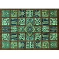 thumbnail image 1 of Ahgly Company Machine Washable Indoor Rectangle Abstract Turquoise Blue Modern Area Rugs, 5' x 7', 1 of 4
