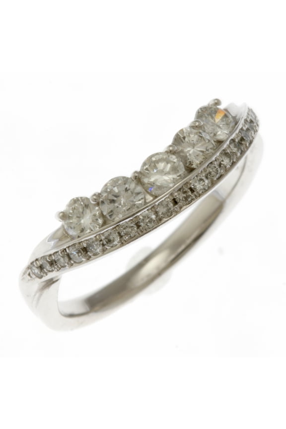 Pre-Owned Ring, size 11, 18K white gold, 0.68ct diamond, women's.