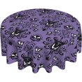 thumbnail image 1 of Purple Halloween Tablecloth Round 60 Inch Black Haunted Mansion Ghost Decorative Table Cloth with Wrinkle Resistant for Halloween Home Kitchen Dining Table Patio Outdoor Party Picnic, 1 of 6