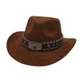 thumbnail image 2 of Sombrero de vaquero moda cálido sombrero de protección ar para montar fijación temática de senderismo Café, 2 of 8