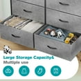 thumbnail image 2 of JIOABL 6 Drawer Chest Organizer with Fabric Bins, Dresser for Bedroom, Tall Steel Frame, Grey, 2 of 5